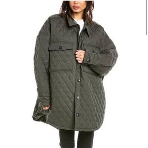 EUC Good American Green Quilted Shacket | 1/2 SMALL/MEDIUM